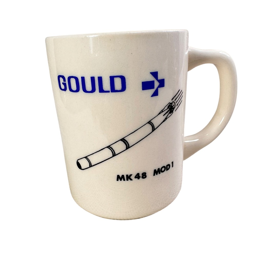 Vintage Gould MK 48 MOD 1 Torpedo Coffee Mug Navy Defense Memorabilia USA Made
